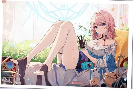  Honkai: Star Rail, March 7th, anime, anime girls, pink hair, artwork, HD wallpaper HD wallpaper