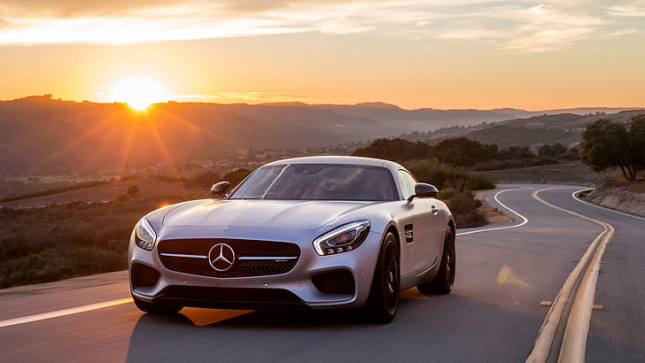 Mercedes-Benz AMG GT, car, road, HD wallpaper