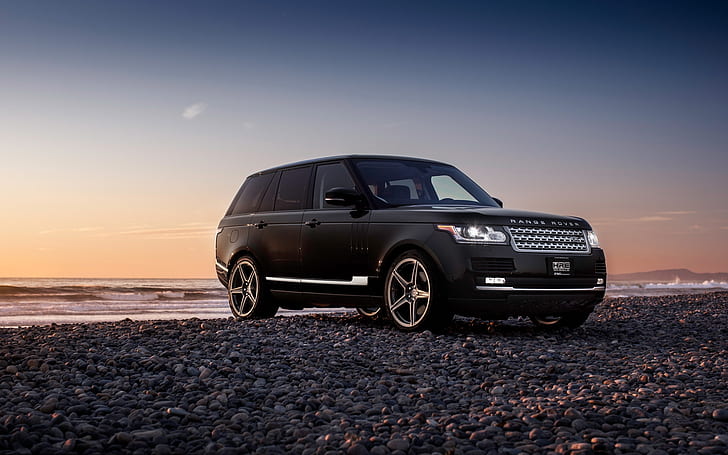 Новый черный Range Rover, черный Land Rover Range Rover, роскошные автомобили, мускул кары, черный Range Rover, автомобили 4x4, HD обои