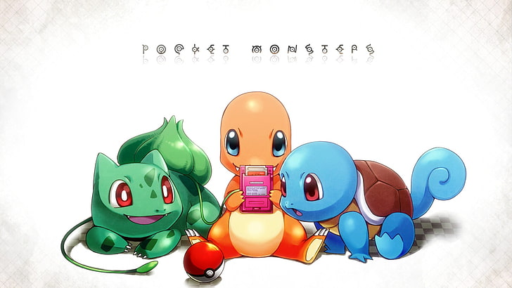 Cyfrowa tapeta postaci Pokemona, Pokémon, Squirtle, Bulbasaur, Charmander, Tapety HD