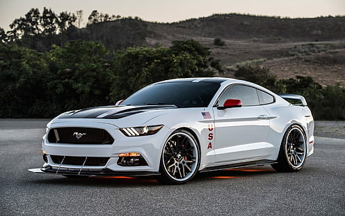 Weißer Ford Mustang, Ford, Ford Mustang GT, Ford Mustang GT Apollo Ausgabe, Ford Mustang, Auto, HD-Hintergrundbild HD wallpaper