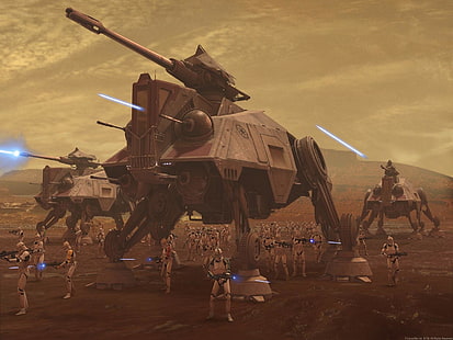 Star Wars, Star Wars: The Clone Wars, AT-TE, Clone Trooper, Fondo de pantalla HD HD wallpaper