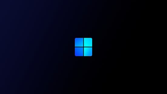 windows 11, Microsoft, logo windows, gelap, gradien, Wallpaper HD HD wallpaper