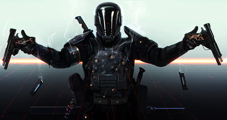 البنادق cgi men helmet last armor artwork warriors 1966x1042 Abstract 3D and CG HD Art، Guns، cgi، خلفية HD
