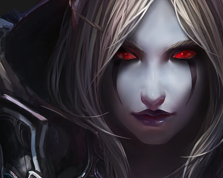 Sylvanas Windrunner, World of Warcraft, PC-Spiele, Videospiele, rote Augen, Fantasy-Girl, HD-Hintergrundbild