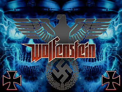 dark, skull, swastika, wolfenstein, HD wallpaper HD wallpaper