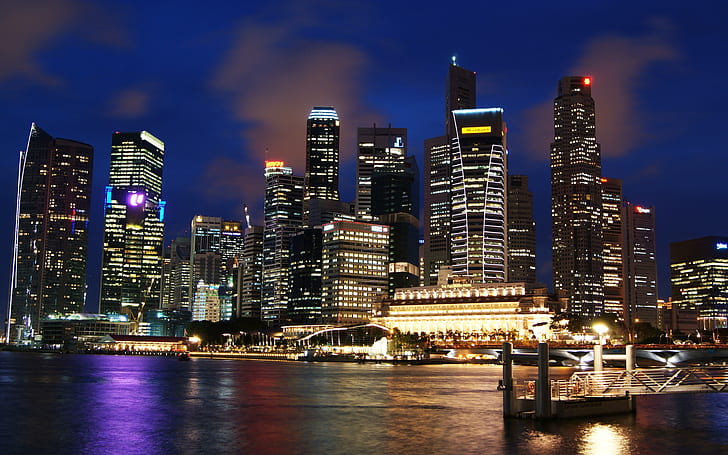 Сингапур Skyline HD, мир, горизонт, путешествия, путешествия и мир, Сингапур, HD обои