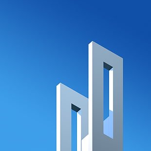 青い空、建築、ストック、最小限、HTC U11 Plus、 HDデスクトップの壁紙 HD wallpaper