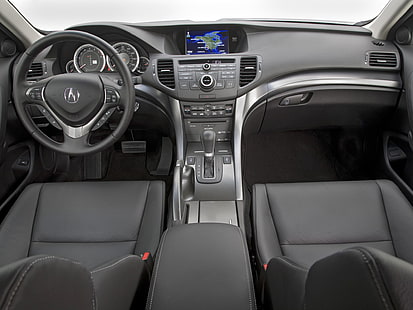 interni auto Acura neri e grigi, acura, tsx, salone, interni, volante, tachimetro, Sfondo HD HD wallpaper