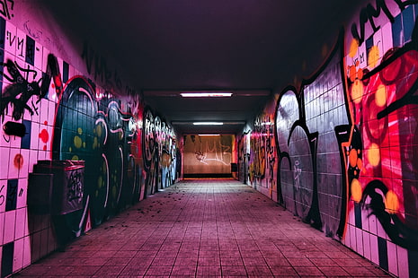 Konstnärlig, graffiti, färgglad, tunnelbana, HD tapet HD wallpaper