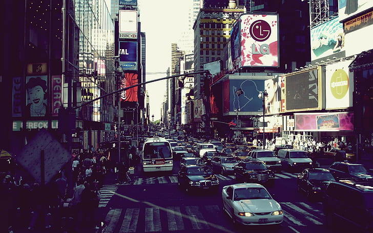 kota, kota, gerakan, megapolis, new york, keaktifan, Wallpaper HD