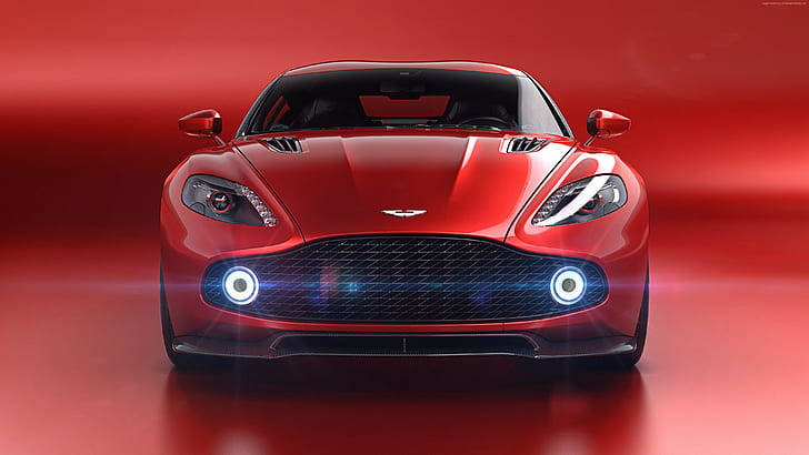 supercar, Aston Martin Vanquish Zagato, red, Zagato, HD wallpaper