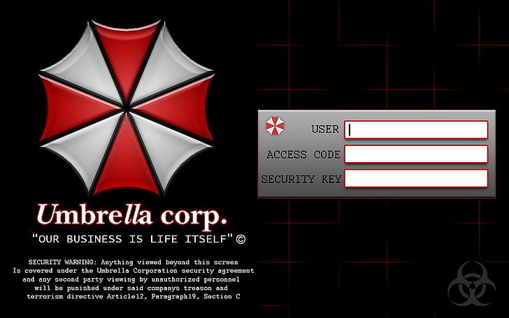 Logotipo de Umbrella Corp., Resident Evil, Fondo de pantalla HD