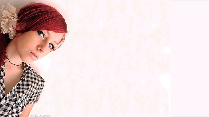 sofia wilhelmina face simple background redhead, HD wallpaper