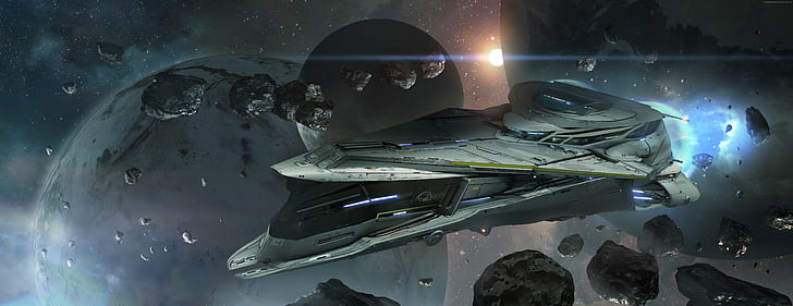 spaceship, Star Citizen, cosmos, battleship, strategy, shooter, planet, game, Best Games of 2015, space simulator, HD wallpaper