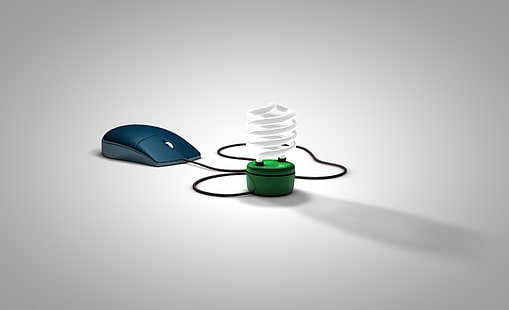 Mouse with Light, white light bulb and blue computer mouse, Computers, Hardware, mouse, light, play, HD wallpaper HD wallpaper