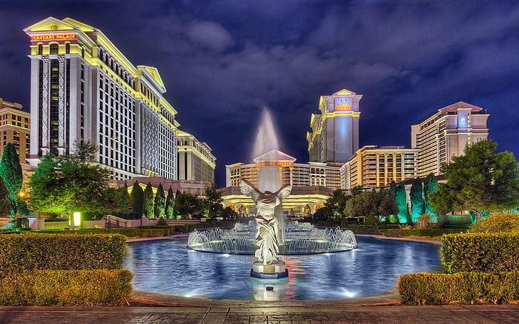 Hotel Caesars Palace con fontana, Las Vegas Nevada Nord America Hd Wallpaper 1920 × 1200, Sfondo HD
