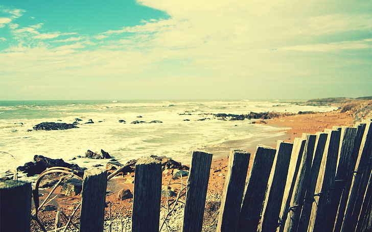 Meer, Küste, Zaun, HD-Hintergrundbild