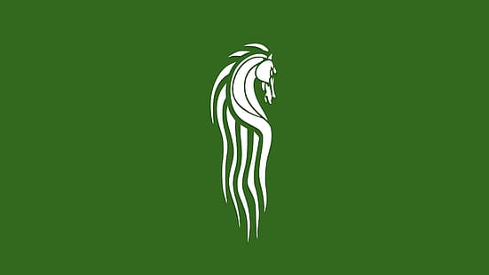 verde, bandeira, O Senhor dos Anéis, Rohan, cavalo, Tolkien, Senhor dos Anéis, HD papel de parede HD wallpaper