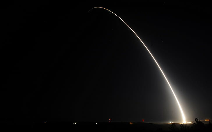 Launch, dark, rocket, launching, night, HD wallpaper
