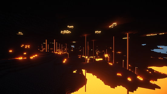 Minecraft, lava, grotta, inferno, Sfondo HD HD wallpaper