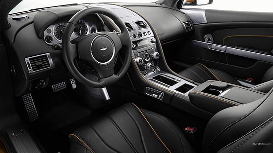 Aston Martin Interior HD, พวงมาลัยรถสีดำ, รถยนต์, ภายใน, มาร์ติน, แอสตัน, วอลล์เปเปอร์ HD HD wallpaper