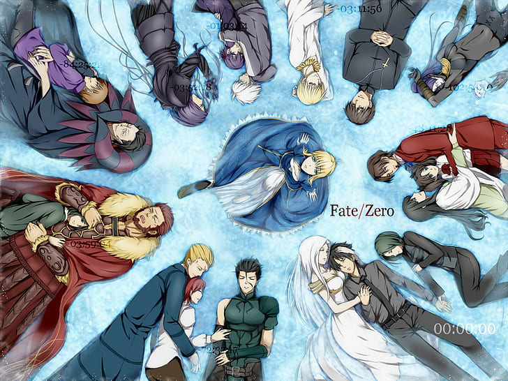 Fate Series、Fate / Zero、Sakura Matou、Sabre、Gilgamesh、Rider（Fate / Zero）、Emiya Kiritsugu Emiya、Irisviel von Einzbern、Lancer（Fate / Zero）、Berserker（Fate / Zero）、Caster（Fate / Zero）、Tosakaりん、遠坂時臣、琴峰綺麗、まとうさくら、 HDデスクトップの壁紙