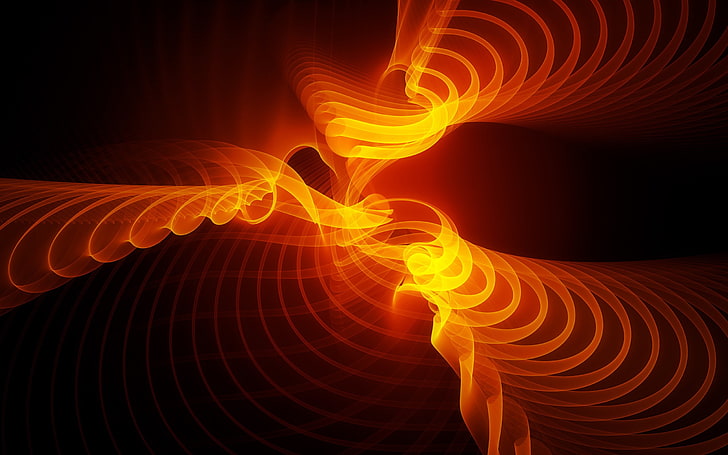 Abstract Orange Light-HD Widescreen Wallpaper, orange and black spiral graphic wallpaper, HD wallpaper