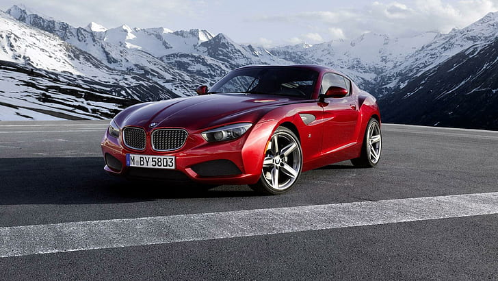 BMW Z4 Zagato Coupe, röd BMW sportkupé, bilar, 1920x1080, BMW Z4, HD tapet