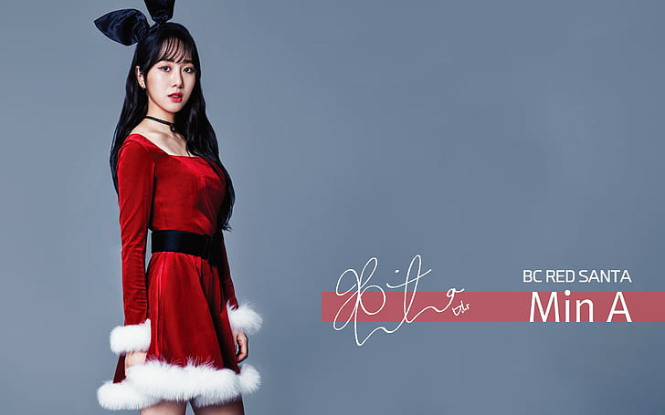 AOA, 크리스마스, K-pop, Min A, 여자, HD 배경 화면