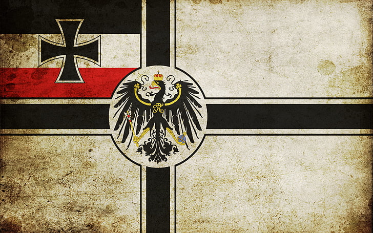 black bird illustration, eagle, flag, Germany, Imperial naval flag of Germany the period 1871-1918, HD wallpaper