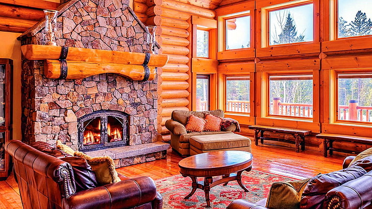 scandinavian, wood, wooden, interior, house, fire, livingroom, fireplace, lifestyle, homelike, cosy, HD wallpaper