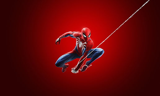 Spider-Man, Spider-Man (PS4), Traje avanzado (Spider-Man), Marvel Comics, Peter Parker, Superhéroe, Videojuego, Web, Fondo de pantalla HD HD wallpaper