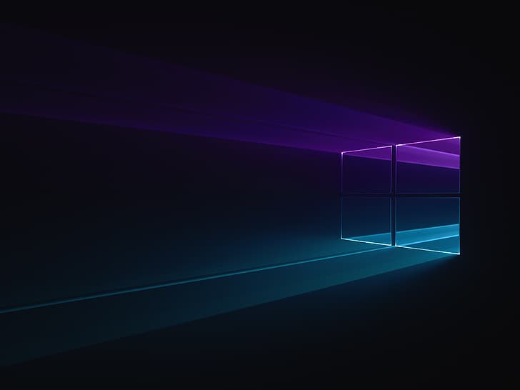 윈도우 10, 퍼플, 블루, 블랙, HD 배경 화면