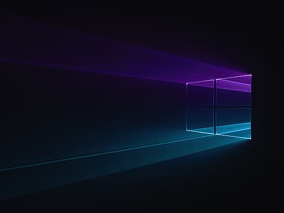 Windows 10, фиолетовый, синий, черный, HD обои HD wallpaper