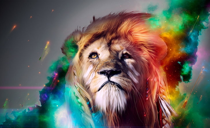 Lion Abstract, brown and white lion, Artistic, Fantasy, hd, animals, lion, HD  wallpaper | Wallpaperbetter
