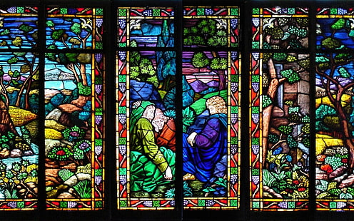 Artistic, Stained Glass, Colorful, Religious, Window, HD wallpaper HD wallpaper