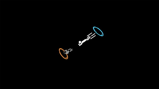 black background, Portal (game), Simple, Simple Background, HD wallpaper HD wallpaper