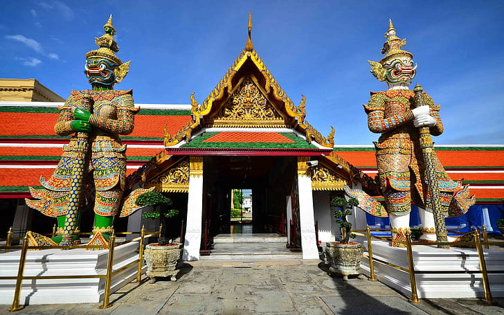 Wat Phra Kaew Grand Palace Bangkok Şeytan Muhafızı, HD masaüstü duvar kağıdı