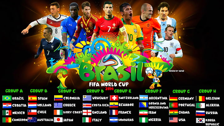 Tapeta z Mistrzostw Świata w Brazylii 2014, piłka nożna, mistrzostwa świata w piłce nożnej, grupa, brazylia, mistrzostwa świata, 2014, Tapety HD