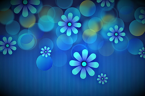  flowers, background, graphics, texture, bokeh, digital art, HD wallpaper HD wallpaper