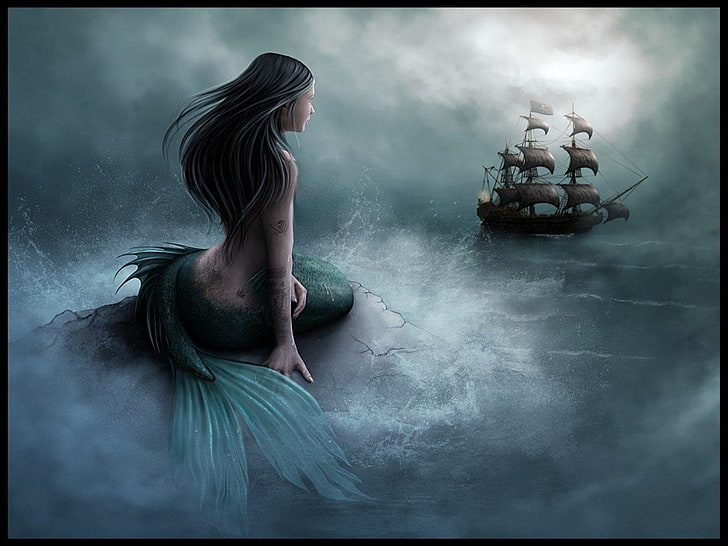 Mermaid illustration HD wallpapers free download | Wallpaperbetter