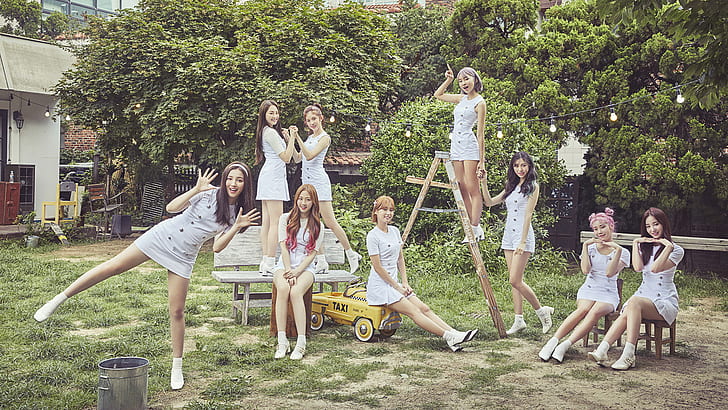 Musik, Momoland, Asiatisch, Garten, Mädchenband, K-Pop, Koreanisch, Momoland, Sänger, Weißes Kleid, Frau, HD-Hintergrundbild