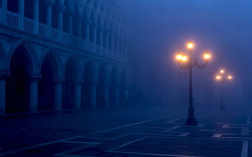 Piazza San Marco, Venice, ไฟถนนโลหะสีดำ, โลก, 1920x1200, อิตาลี, เวนิส, ยุโรป, จัตุรัสซานมาร์โก, วอลล์เปเปอร์ HD HD wallpaper
