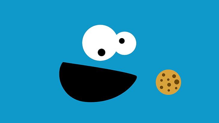 Cookie Monster minimalistyczna tapeta, minimalizm, Cookie Monster, Ulica Sezamkowa, Tapety HD