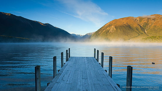 بحيرة روتويتي ، بحيرات نيلسون ، الجزيرة الجنوبية ، نيوزيلندا ، الحدائق الوطنية، خلفية HD HD wallpaper