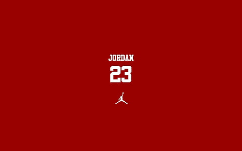 Jordan 23 обои, Майкл Джордан, минимализм, цифры, спорт, баскетбол, красный фон, простой фон, HD обои HD wallpaper