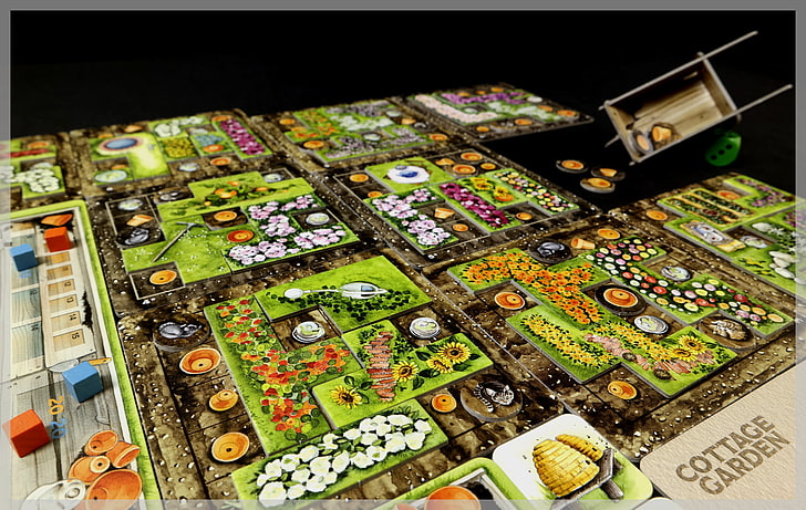 board games, cottage garden, HD wallpaper