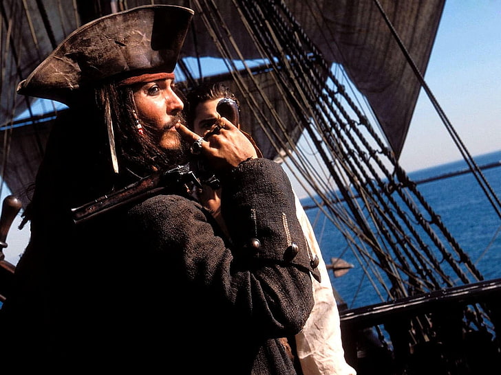 Jack Sparrow, Johnny Depp, Jack Sparrow, Pirates des Caraïbes, Fond d'écran HD