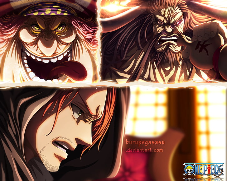 Anime, One Piece, Charlotte Linlin, Kaido (One Piece), Shanks (One Piece), HD wallpaper